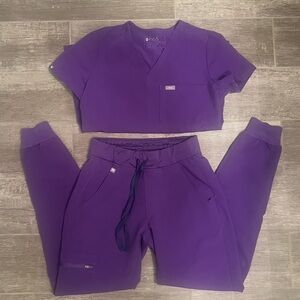 Figs Limited Edition Digital Grape Scrub Set Joggers and Catarina Top